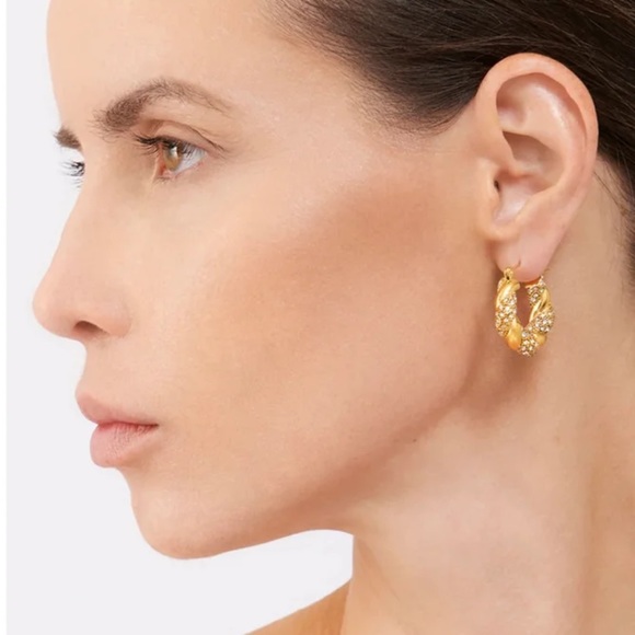 Adornia Twist Pave Water Resistant Wide Hoop Earrings - Picture 3 of 4